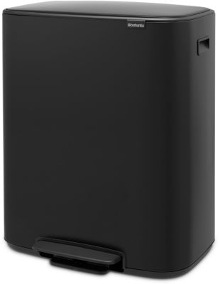 Poubelle tri sélectif BRABANTIA à Pédale Bo 2X30L Matt Black