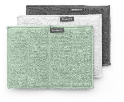 Set BRABANTIA 3 pads en microfibre Jade green