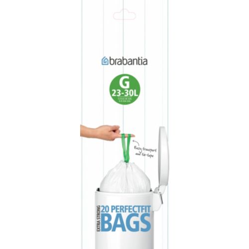 Lot de 40 sacs poubelle Brabantia - 23 à 30L blanc - PERF