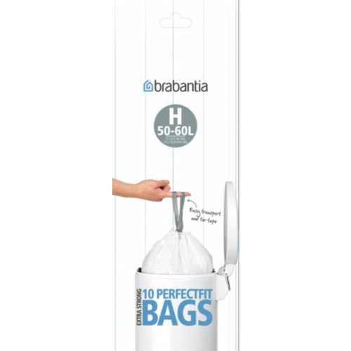 BRABANTIA Lot de 12 rouleaux de 10 sacs poubelles h 50/60l - bra-246784x12  pas cher 