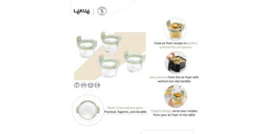 Lot LEKUE x4 mini tasses en verre