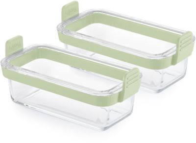 Petits Plats LEKUE x2 en verre rectangulaire