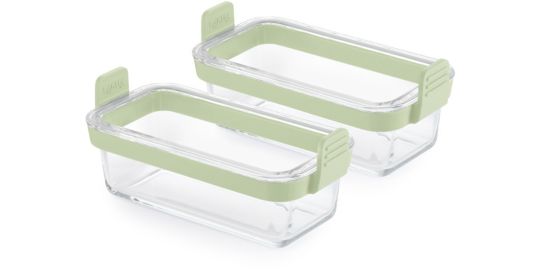 Petits Plats LEKUE x2 en verre rectangulaire