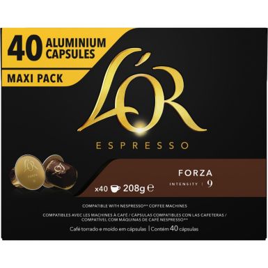 Capsules L'OR espresso forza X40 intensite 9