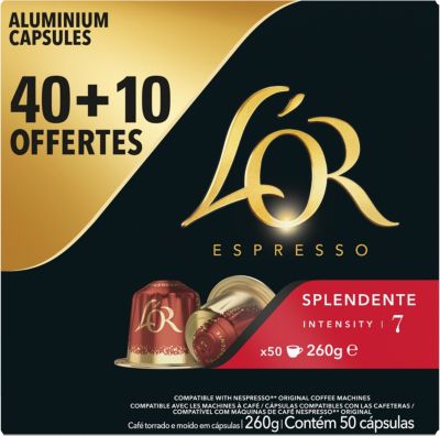 Capsules L'OR Espresso SPLENDENTE x40 + 10 offertes