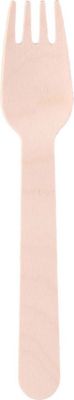 Fourchette ALPINA Jetables en Bois 16cm Biodégradables