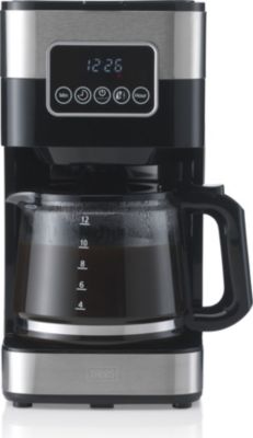 Senya cafetière électrique programmable Inox Hot Coffee, verseuse isotherme  en acier inoxydable, fonction sélecteur d'arôme, maintien au chaud, 1,2L