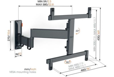 Support mural VOGEL'S TV OLED COMFORT TV