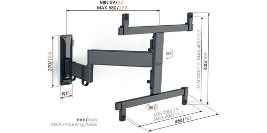 Support mural VOGEL'S TV OLED COMFORT TV