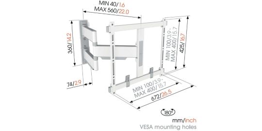 Support mural VOGEL'S ELITE TVM 5445 32-