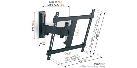 Support mural TV VOGEL'S COMFORT TVM 3428 32-65''