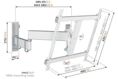 Support mural VOGEL'S COMFORT TVM 3648 4