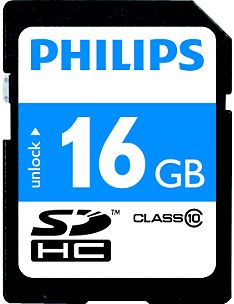 Carte mémoire Philips SDHC UHS-I U1 16GB avec Adaptateur SD