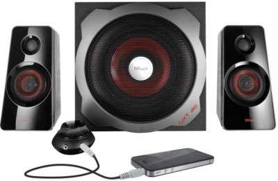 Trust Ziva Enceinte PC 2.1 avec Caisson de Basses pour Ordinateur (12  Watt), Alimentation USB