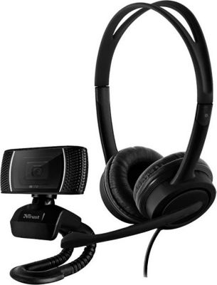 Webcam TRUST Webcam avec Casque Audio Filaire 2 en 1