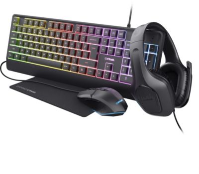 Clavier gamer sans fil TRUST Pack gaming QUADROX