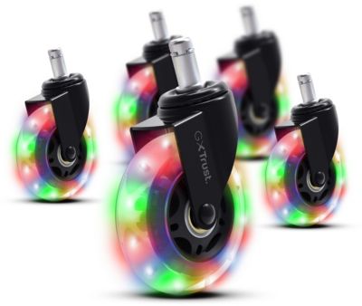 Accessoire de bureau TRUST Pack de 5 roulettes de chaise en gel LED