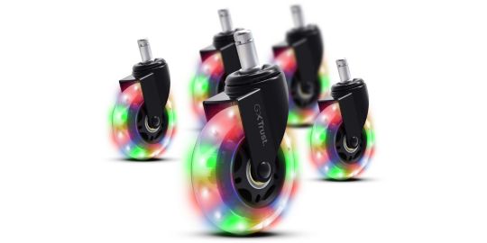 Accessoire de bureau TRUST Pack de 5 roulettes de chaise en gel LED