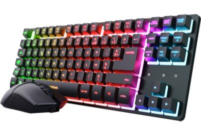 Pack clavier et souris gamer TRUST Combo TKL THADO RGB