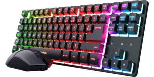 Pack clavier et souris gamer TRUST Combo TKL THADO RGB