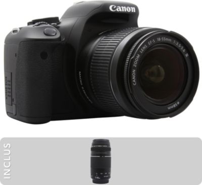 Appareil photo Reflex CANON EOS 600D + 18-55 + 75-300 Reconditionné