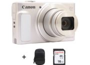 Appareil photo Compact CANON SX620 HS Argent et Blanc + Etui + SD16Go
