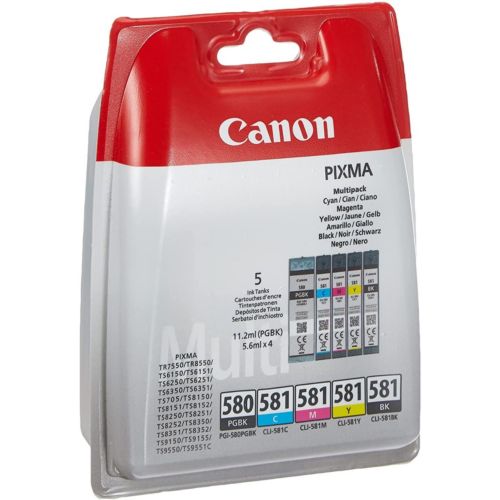 Canon PGI-580XXL CLI-581XXL Pack de 5 cartouches génériques Noir, Jaune,  Cyan, Magenta