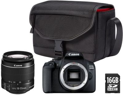 Appareil photo Reflex CANON EOS 2000D+EF-S 18-55 IS II+Etui+SD16Go