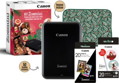 CANON Imprimante photo portable Kit Zoemini Noir+40 feuilles+pochette
