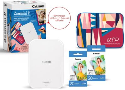 Canon Zoemini 2 Pack Imprimante Photo pour Smartphone + 30 Feuilles  Assorties, Blanche 