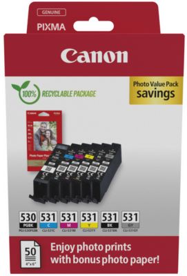 Cartouche d'encre CANON PGI-530PGBK /CLI-531 C/M/Y/BK/GY PVP