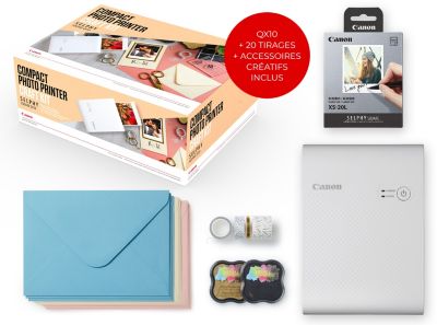 Imprimante photo portable CANON Kit créatif Selphy Square QX10 Blanche