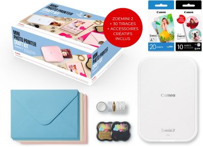 Imprimante photo portable CANON Kit créatif Zoemini 2 Blanche+40 f+acces