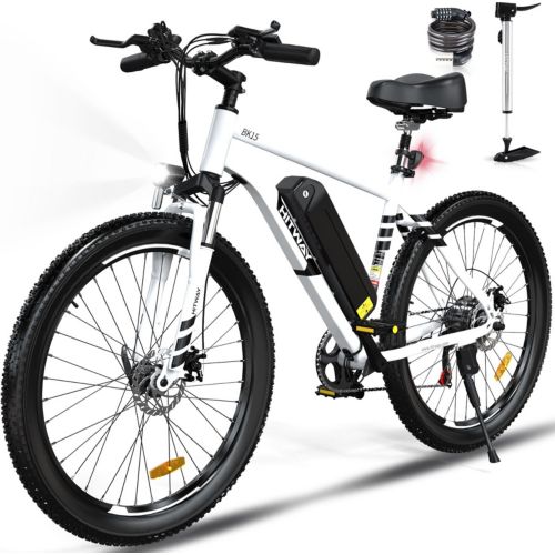 Velo electrique HITWAY VAE Blanc VTT 26 x 3.0 48V15AH E Bike Boulanger