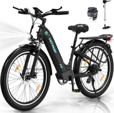 Vélo électrique HITWAY VAE 26x3.0, 7 Vitess, 48V 18AH, Noir