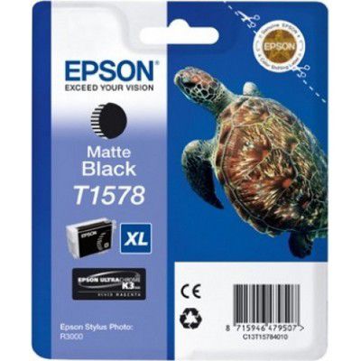 Cartouche d'encre EPSON T1578 Noir Mat série Tortue Cartouche d'encre EPSON T1578 Noir Mat série Tortue