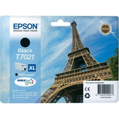 Cartouche d'encre EPSON Noire XL T7021 Série T. Eiffel