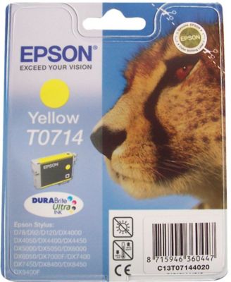 Cartouche d'encre EPSON T0714 Jaune série Guépard