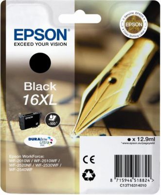 Cartouche d'encre EPSON T16 XL Noire Série Stylo Plume