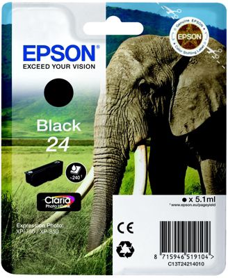 Cartouche d'encre EPSON T2421 Noire Série Eléphant