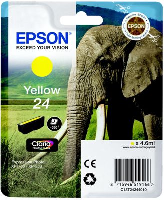 Cartouche d'encre EPSON T2424 Jaune Série Eléphant Cartouche d'encre EPSON T2424 Jaune Série Eléphant