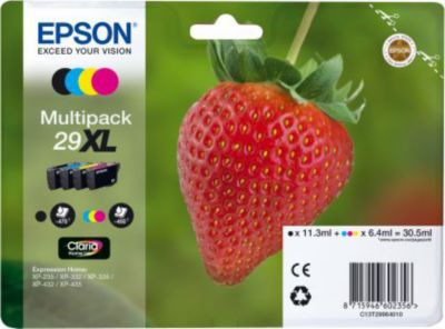 Cartouche d'encre EPSON Pack Multipack 4 Originales T2996 XL (Noir + 3 Couleurs) - C13T29964010 Cartouche d'encre EPSON Pack Multipack 4 Originales T2996 XL (Noir + 3 Couleurs) - C13T29964010