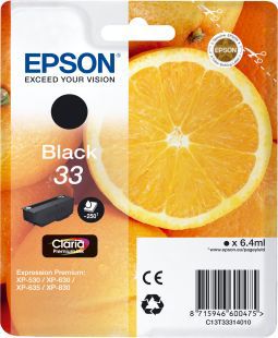 Cartouche d'encre EPSON T3331 Noire Premium Série Orange