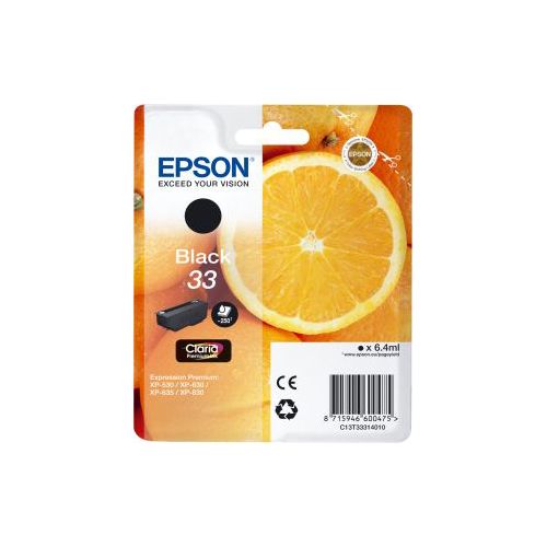 Cartouche d'encre EPSON T3331 Noire Premium Série Orange