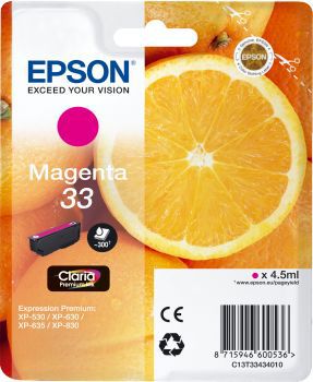 Cartouche d'encre EPSON T3343 Magenta Premium Série Orange