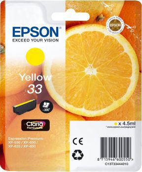 Cartouche d'encre EPSON T3344 Jaune Premium Série Orange