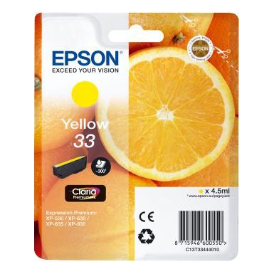 Cartouche d'encre EPSON T3344 Jaune Premium Serie Orange