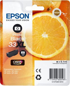 Cartouche d'encre EPSON T3361 Noire PhotoXL Premium Série Orange