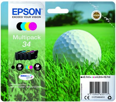 Cartouche d'encre EPSON T3466 (N/C/M/J) Série Balle de golf