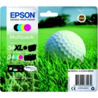 Cartouche d'encre EPSON T3479 Noir XL+C/M/J Serie Balle de golf